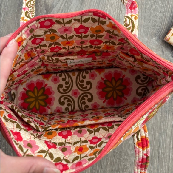 Vintage Vera Bradley Tote Pink Floral Tote Purse w/ Matching Wallet Set - Picture 6 of 10